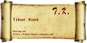 Tibor Kont névjegykártya